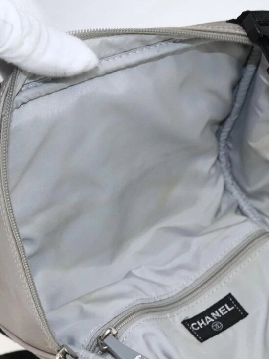 CHANEL Backpack Nylon Silver White main image 5
